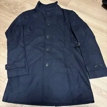 네이비 울 혼방 코트 LL 라이너 포함