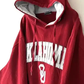 스타디움 오클라호마 자수 맨투맨 후드티 L 레드 빨간색 구제 의류