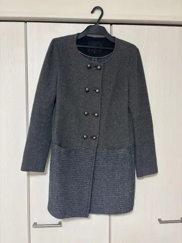 UNTITLED 노카라 그레이 코트 사이즈 3