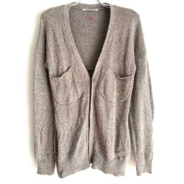 [ 언더바 마우지 ] 긴팔 가디건 V넥 브라운 베이직 니트