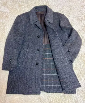 BIEBER 알파카울 80% 코트 헤링본 그레이 슬림 [새상품급]