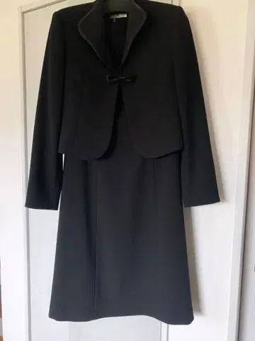 블랙 포멀 반팔 원피스, 자켓 세트 9호