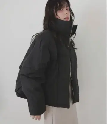 LIAN 체크 파이버 숏 다운 블랙