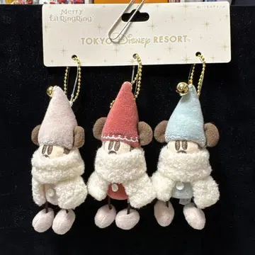 디즈니 크리스마스 리루린린 인형 배지 바 참 세트