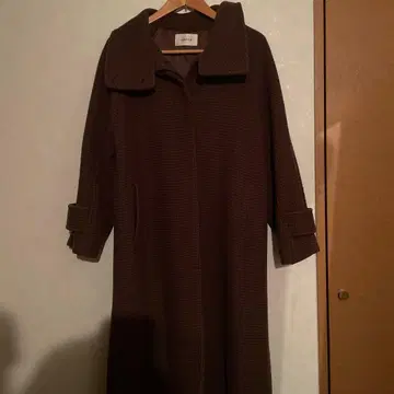 FRAY I.D 체크 무늬 롱 코트