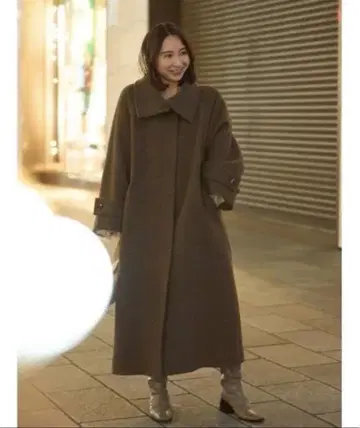 FRAY I.D 스탠드 카라 발마칸 코트, 브라운 체크 무늬