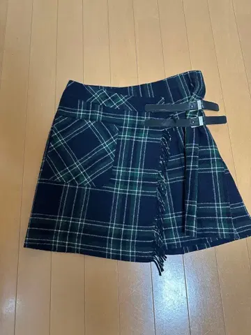 MAX &CO 그린 체크 플리츠 스커트