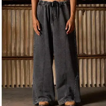 ANDER HUNK 오버 다이 배기 스웨트 팬츠