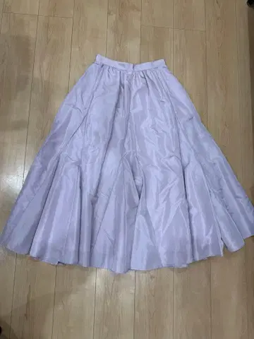 JUSGLITTY 옅은 핑크색 플레어 롱 스커트