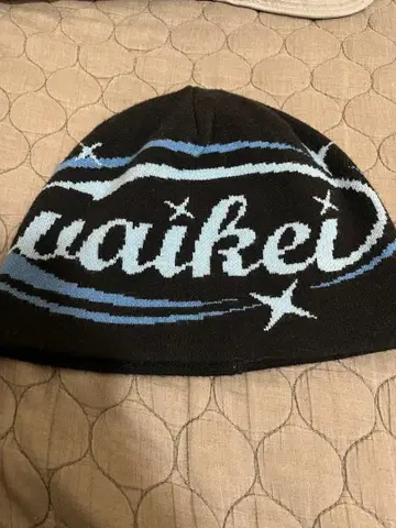 Wai Kei 니트 모자 비니 청흑