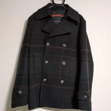 투모로우랜드 체크 무늬 피코트 사이즈 46 남성용