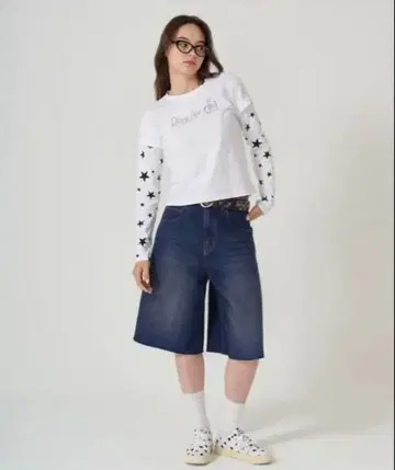 오버 사이즈 하프 데님 팬츠 TINA: JOJUN