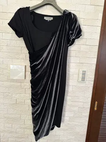 [새상품급] SPORTMAX 벨로아 드레이프 원피스 블랙 M 이탈리아제