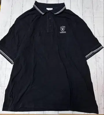 구제 의류 NFL RAIDERS 레이더스 피케 셔츠 블랙 3XL