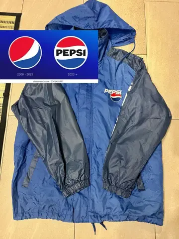 90's PEPSI 나일론 자켓 블루 레어 세로 로고