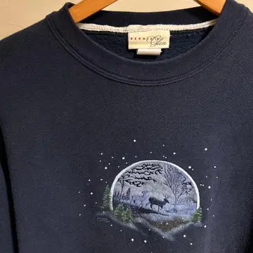 BERNIE'S Glen 맨투맨 네이비 M 애니멀 90s USA