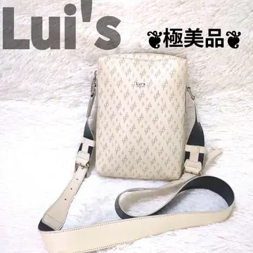 미사용급 Lui's 루이스 스퀘어 숄더백 화이트 올 패턴