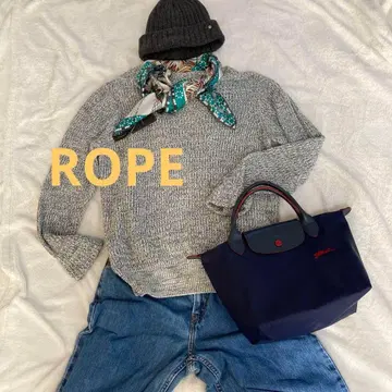 [ 로페 ] ROPE 부드러운 코튼 니트 스웨터 긴팔 그레이