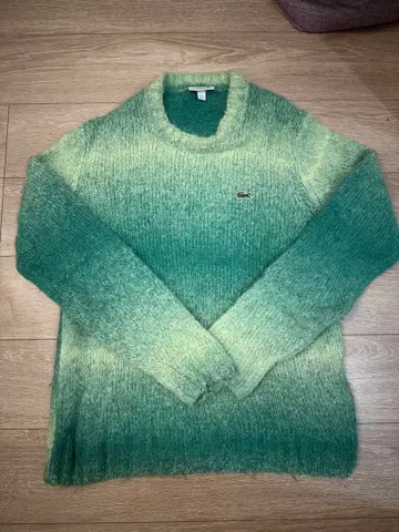 가격 인하! LACOSTE 그라데이션 그린 스웨터 US M