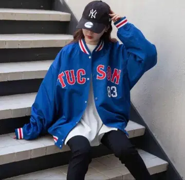 WEGO 바시티 자켓 파랑