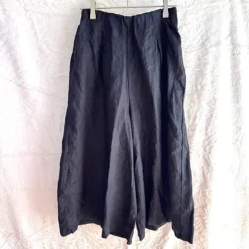 마슈 카슈 가우초 팬츠 린넨 100 허리밴딩 블랙