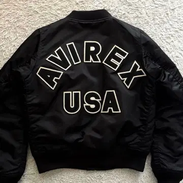 새상품급 아비렉스 MA-1 플라이트 자켓 백 로고 블랙 M 사이즈