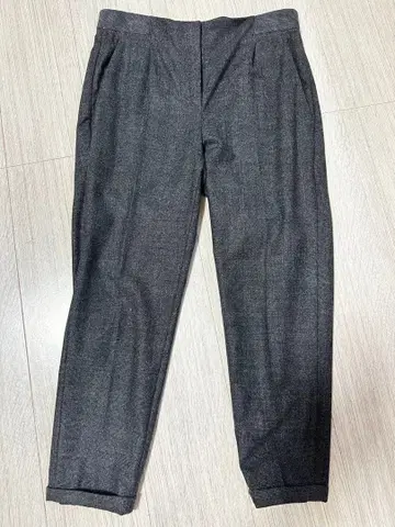 브루넬로쿠치넬리 다크 그레이 체크 무늬 슬림핏 팬츠