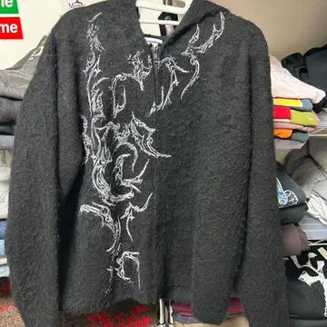 Jaded London 블랙 후드 부착 후드티 S