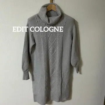 에디트 콜론 그레이 터틀넥 니트 원피스