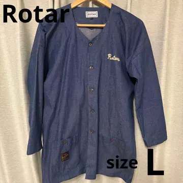 새상품급! Rotar 로터 노카라 데님 셔츠 잉어 입 일본제 Denim