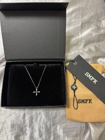 SMFK 나침반 클래식 크로스 목걸이 앤티크 실버