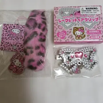 산리오 갸루 고양이 헬로키티 스트랩 x 헤어 클립 2개 세트
