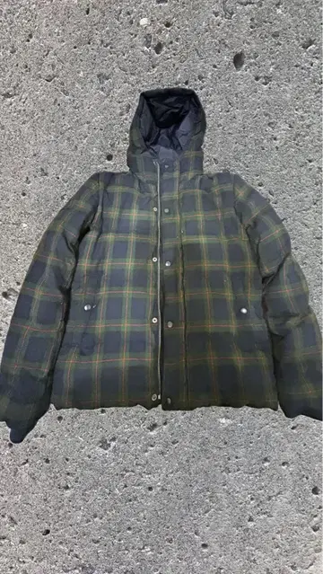 체크 다운 자켓 구제 의류