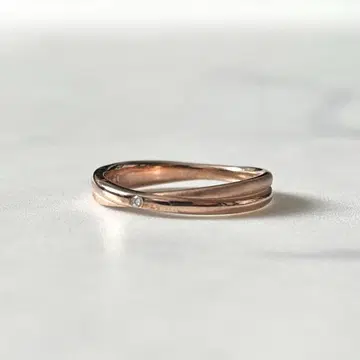 ete 다이아몬드 크로스 반지 핑크 골드 13호