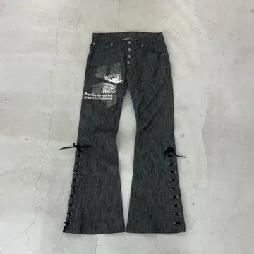 archive Tornado Mart lace-up flare pants