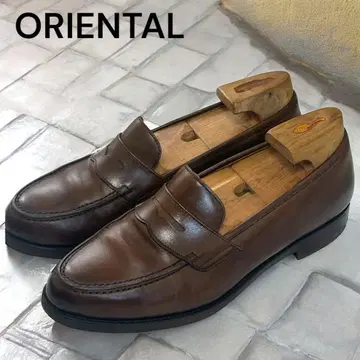 새상품급 오리엔탈 고급 카프 가죽 코인 로퍼 브라운 24cm