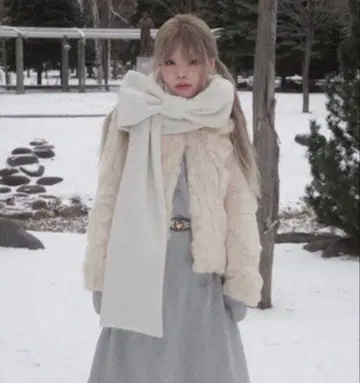 PINCUNOMARU 23 리본 머플러 페어리 아이보리