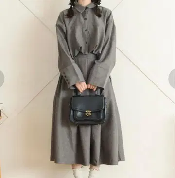 크레에 krahe 가을 컬러 롱 스커트 벌룬 셔츠 셋업