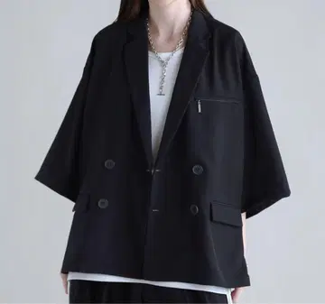 SOCCE 더블 테일러드 하프 슬리브 자켓