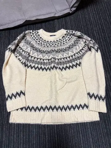BEAMS HEART 노르딕 무늬 스웨터 L 사이즈
