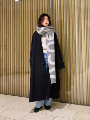 CABaN 울 개버딘 스탠드 카라 코트