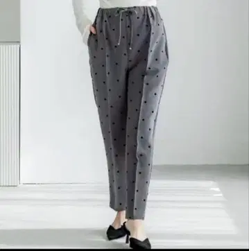 coca 코카 플로키 테이퍼드 팬츠 도트 그레이 도트 M 새상품