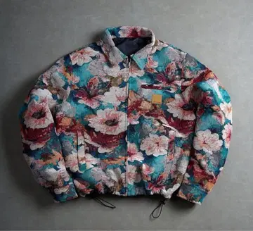 [ 새상품 ] 라이트 블루종 아우터 꽃무늬 스트릿 y2k 그런지 블루