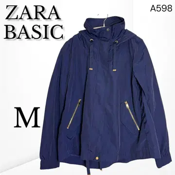 [ 자라 베이직 ] 후드 부착 블루종 집업 고급 네이비 M