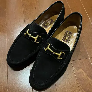 enzo bonafe 비트 로퍼 블랙 스웨이드