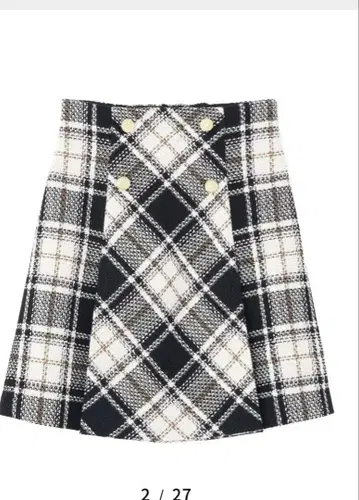 질스튜어트 루프얀 체크 미니 스커트 S 사이즈 블랙