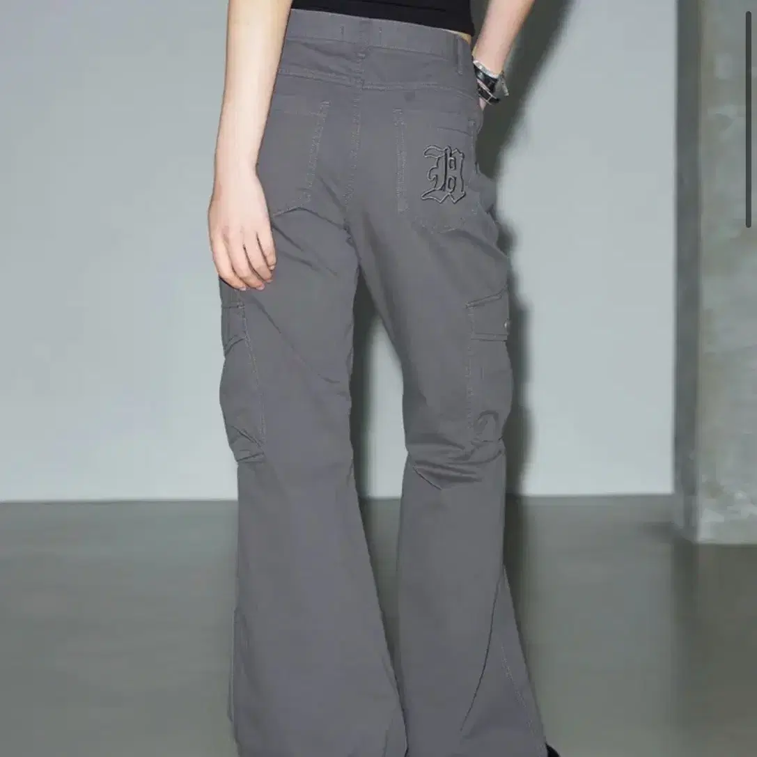 Angel Number 555 Bootcut Folded Pants Pink Gray #AN5,#로우웨스트