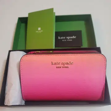 케이트 스페이드 접이식 지갑 핑크 그라데이션 보증서 포함