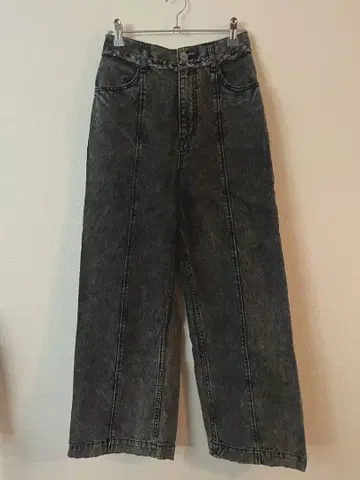 JEANASIS 다크 그레이 하이웨스트 스트레이트 데님 (배송비 포함)