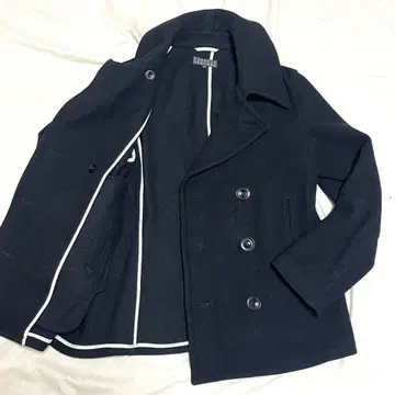 바니스뉴욕 피 코트 더블 브레스트 울 코트 블랙 M